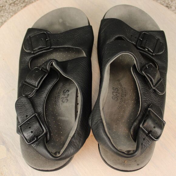 SAS Comfort Leather Sandals Mens 6 Black Adjustable Walking Shoes Shoes main image 5